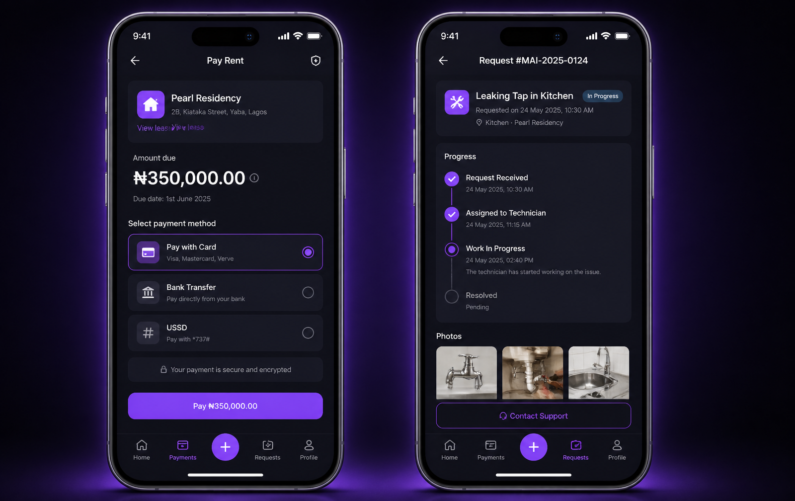 Kiataka tenant mobile app